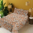thumbnail image 2 of Ambesonne Leaves Fitted & Flat Sheet with Sham 3 Pcs Set, Botanical Pattern Fall Leaf, Twin XL, Apricot Burnt Orange, 2 of 5