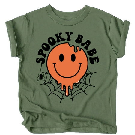 

Spooky Babe Halloween Shirts and Bodysuits for Infant Baby and Toddler Youth Girls Military Green Shirt 2T
