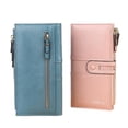 thumbnail image 4 of Women's Long PU Leather Wallet with Magnetic Snap Closure, Multi-Card Slots, Zipper Coin Pocket, Phone Compartment, and Large Capacity – 6 Colors Available, 4 of 11