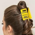 thumbnail image 2 of Yippzo Caution Overstimulated Hair Clip, Yellow Caution Hair Clip, Hold On Partner Im Over Stimulated, Funny Hairs Claw Clips, Strong Grip Claws Clips for Thick Hairs, 2 of 10