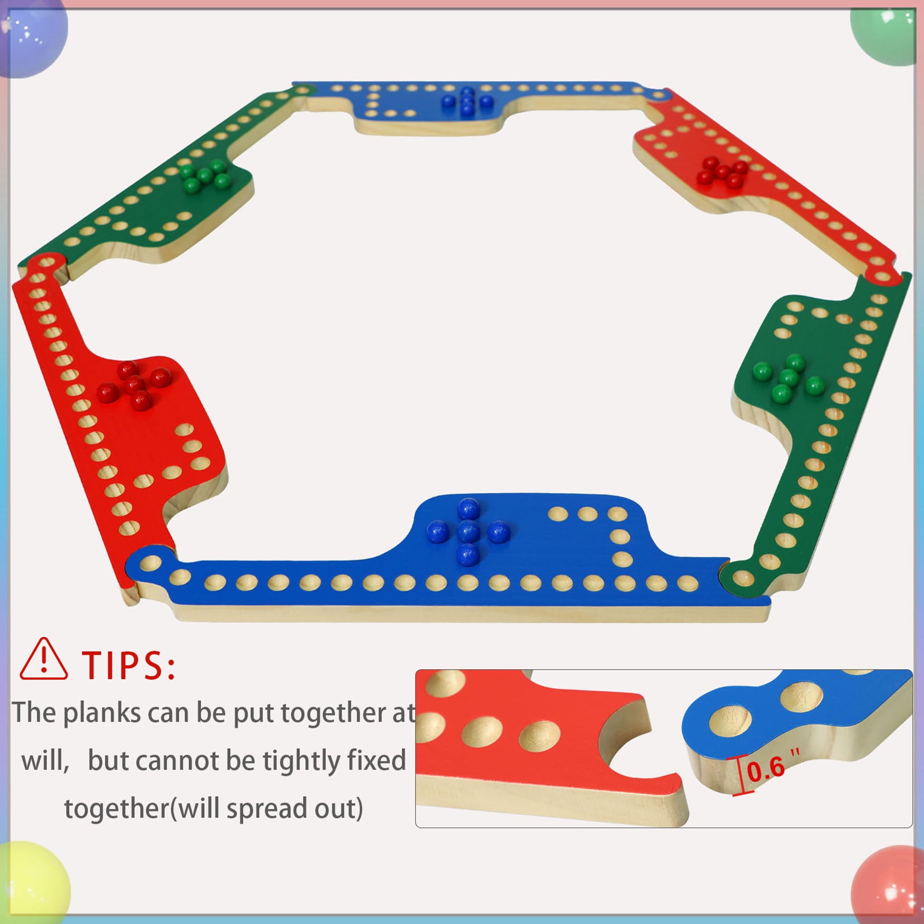 Colorful Jokers and Marbles Board Game Pegs and Jokers Card Game for 2-8 Players Included 8 Boards 8 Colored 40 Marbles 4 Decks of Cards