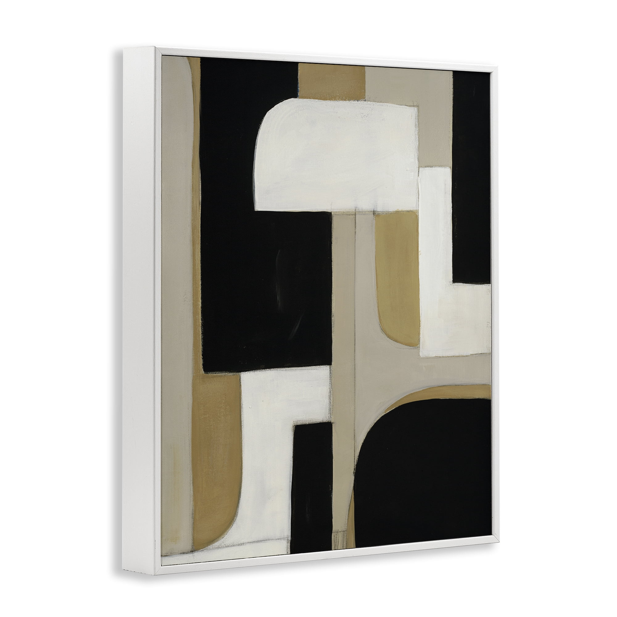 Stupell Industries Minimalist Geometrics in Neutrals White Framed Giclee Art, design by Kippi Leonard