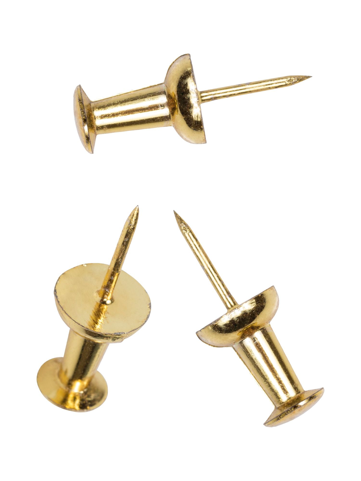 JAM Paper & Envelope Push Pins, Gold, Standard Size, 1 inch, 100