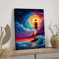 thumbnail image 5 of Larbulse  Pixel Art Style Painting Lighthouse Atop Ocean Wave Canvas Wall Art Home Decor Poster Vintage Funny Print Picture Abstract Bedroom Living Room Kitchen Posters Decor, 5 of 6