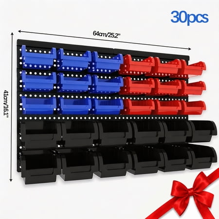 Wall Mounted Storage Bins Heavy Duty Garage Organizer System Wall Mount Tool Organizer for Hardware