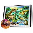 thumbnail image 2 of Cuadros Decorativos 5D bricolaje taladro redondo completo diamante pintura bosque dinosaurios diamantes de imitación decoración Likrtyny  embutido en tela, 2 of 4