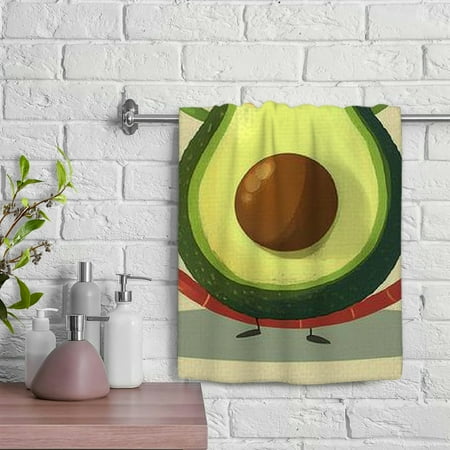 

ZFLMY Avocado Hula Hoop Cartoon Funny Kitchen Towels 100% Polyester Soft Bath Towel Absorbent Hand Towels Microfiber Towel for Kitchens Bathrooms Showers 29.5x13.8 inches 29.5x13.8in