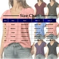 thumbnail image 4 of Uaswgudfs Women's V-Neck Short Sleeve Slim Blouse 2025 Top - Lightweight Drapey Fabric Minimalist Casual Shirt, 4 of 9