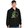 thumbnail image 2 of Vintage Hippy Imagine Peace Sign Unisex Plus Size Zip Hoodie Brisco Brands 5X, 2 of 6