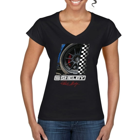 Wild Bobby Ford Shelby GT Rims Vintage Women Standard V-Neck Tee