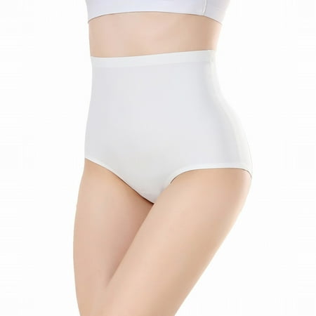 BYHONG Women S Plus Size Women S Ultra High Waist Solid Color Briefs Ice Silk Traceless Briefs Will Not Be Caught in The Middle of The Panties for Women H XXL
