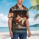 thumbnail image 3 of Balery Cat Asleep Among Flowers Camisas hawaianas de manga corta para hombre, camisas playeras de corte holgado, camisas de vacaciones con botones,XX-Large, 3 of 7