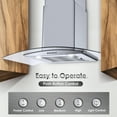 thumbnail image 5 of Range Hood 30 inch Convertible Wall Mount Range Hood with Tempered Glass 3 Speed Fan 450CFM, 5 of 10