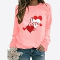 thumbnail image 2 of Amzcrzy Valentines Chandails de la Saint-Valentin pour Femmes Mode T-Shirt Graphique Cœur d'Amour Hauts Décontractés Confortables Col Rond Hauts de Printemps Été Classiques Polyvalents Manches Longues T-Shirts, 2 of 3
