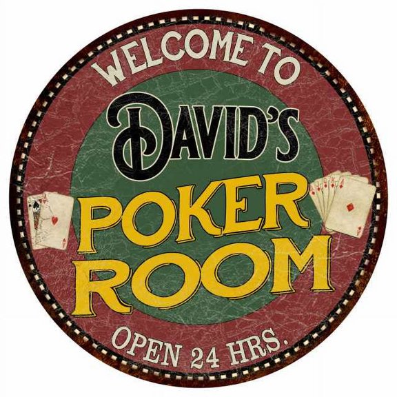 David's Poker Room 14" Round Metal Sign Kitchen Bar Wall Decor 100140034151