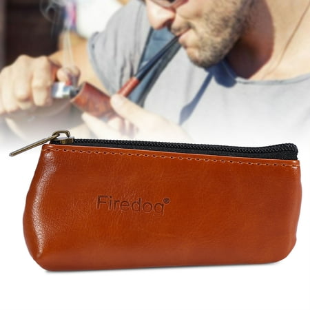 Knifun Portable Zippered PU Leather Pouch Bag Case Holder for Preserving Tobacco & Smoking Pipe, Smoking Tobacco Pouch, Tobacco