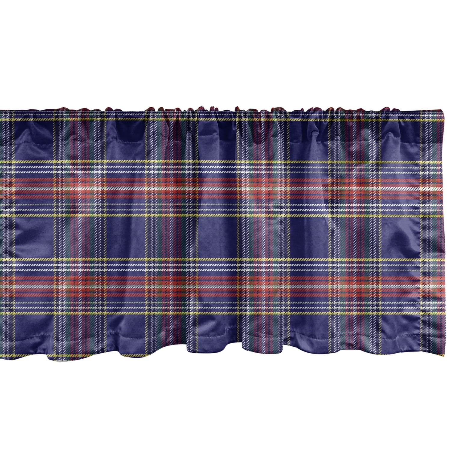 Ambesonne Plaid Window Valance, Old Fashioned Scottish Tartan Country
