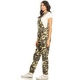 thumbnail image 4 of Womens Vintage Wash Straight Leg Denim Overalls with Pocket Bib, Green Camouflage, XX-Large, 4 of 7