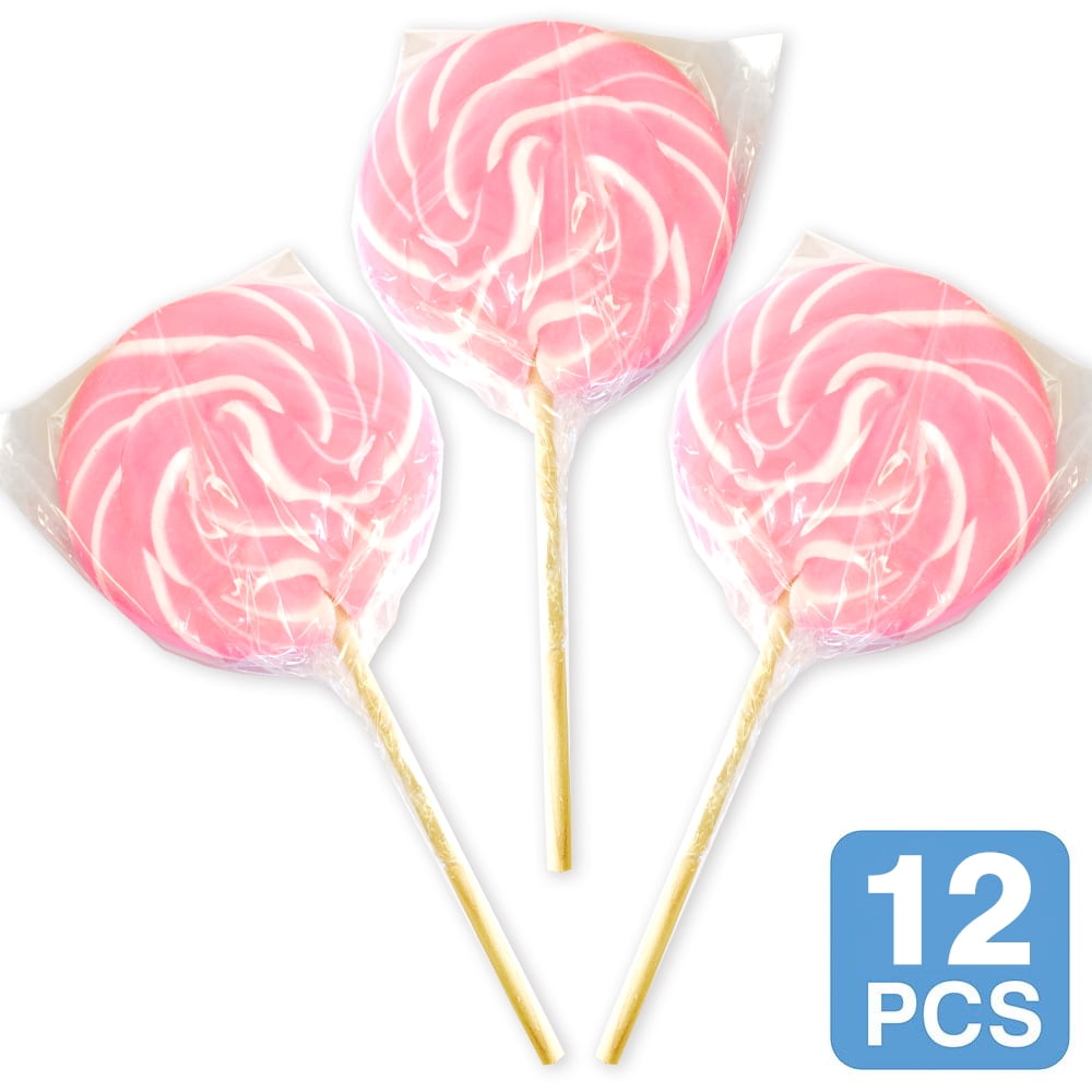 Pink Swirl 3" Lollipops (12 Count)