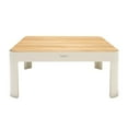 thumbnail image 3 of Portals Outdoor Square Coffee Table in Light Beige Finish with Teak Wood Top, 3 of 7