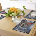 thumbnail image 4 of Ambesonne Medieval Place Mats Set of 4, Old Stone House Town, Standard Size, Grey Red Brown, 4 of 6