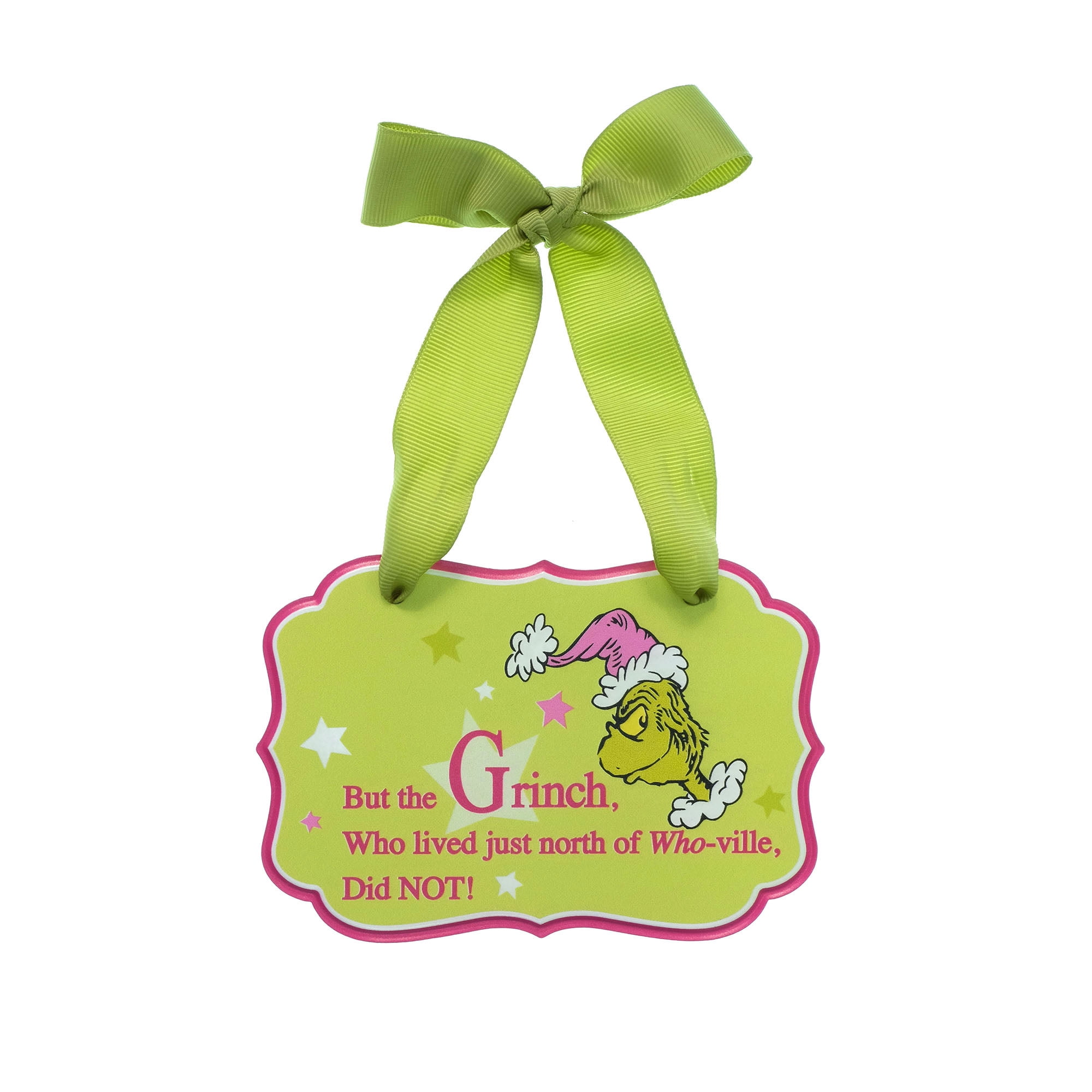Dr. Seuss The Grinch Front & Back Hanging Signs – “We Love Holidays” & “Did NOT!” Christmas Wall Sign