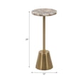 thumbnail image 5 of Round End Side Table or Small Night Stand for Room Decor - Metal Accent Table with Polished Edge Agate Top Ideal for Small Spaces - Accent Display for Office, Bedroom, or Living Room - 24" Gold, 5 of 12