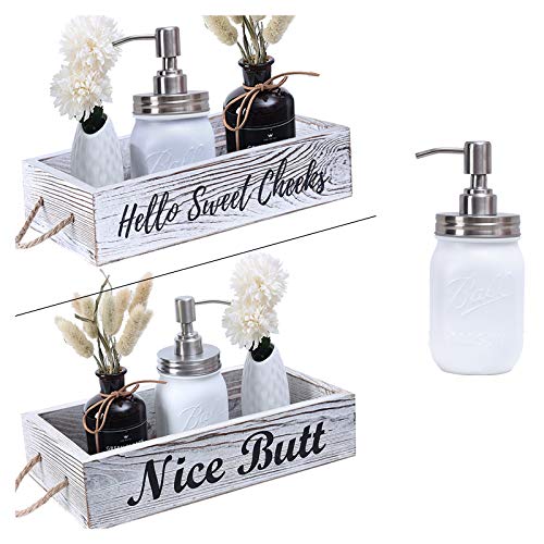 Bathroom Decor Box with Mason Jar Farmhouse Rustic Wooden Home Bathroom Decor