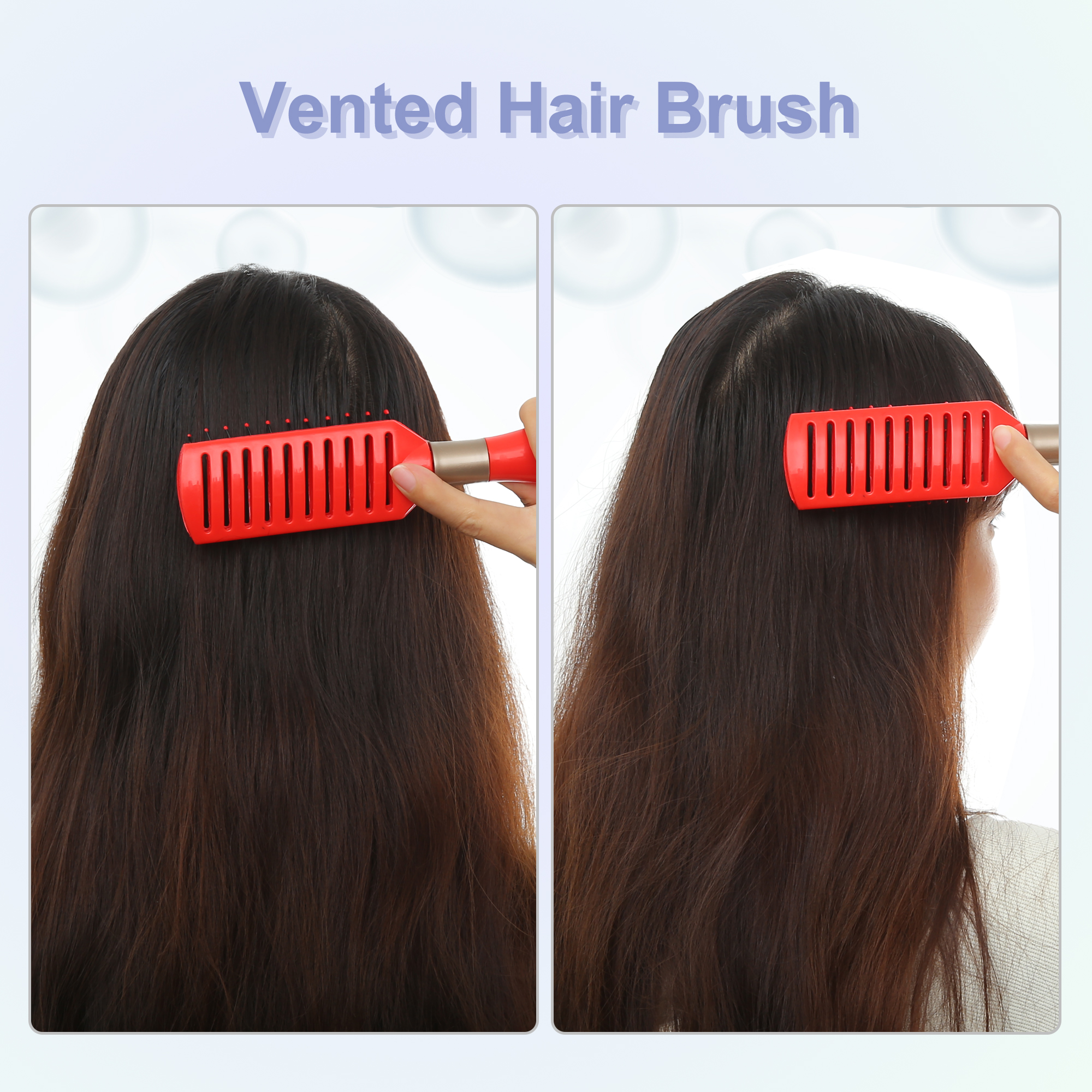 Unique Bargains 1Pc Vent Hair Brush Detangling Brush for Women Men Red