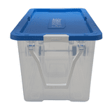 HART 200 Quart Latching Rolling Plastic Storage Bin Container, Clear ...