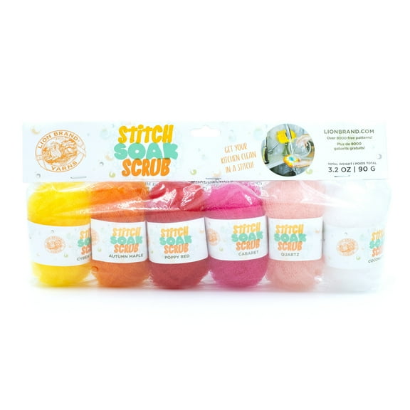 Lion Brand Yarn Stitch Soak Scrub Warm 6-Mini Ball Assorted Sample Pack