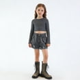thumbnail image 7 of Girls Denim Shorts Elastic Waist Embroidery Jeans Shorts with Pocket Summer Clothes Blue Size 10-11 Years, 7 of 7