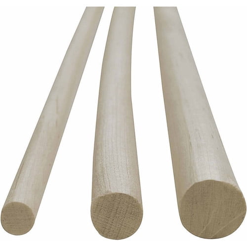 Wood Dowels, 36"L, Pack of 12, 3/8" x 36"
