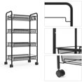 4 Tier Storage Cart, Mobile Shelving Unit with Handle, Rolling Utility