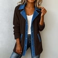 thumbnail image 6 of Wovilon Women's Corduroy Snap Front Jacket with Contrast Collar and Pockets, Relaxed Fit Long Sleeve Casual Coat for Fall and Winter Daily Wear, 6 of 9