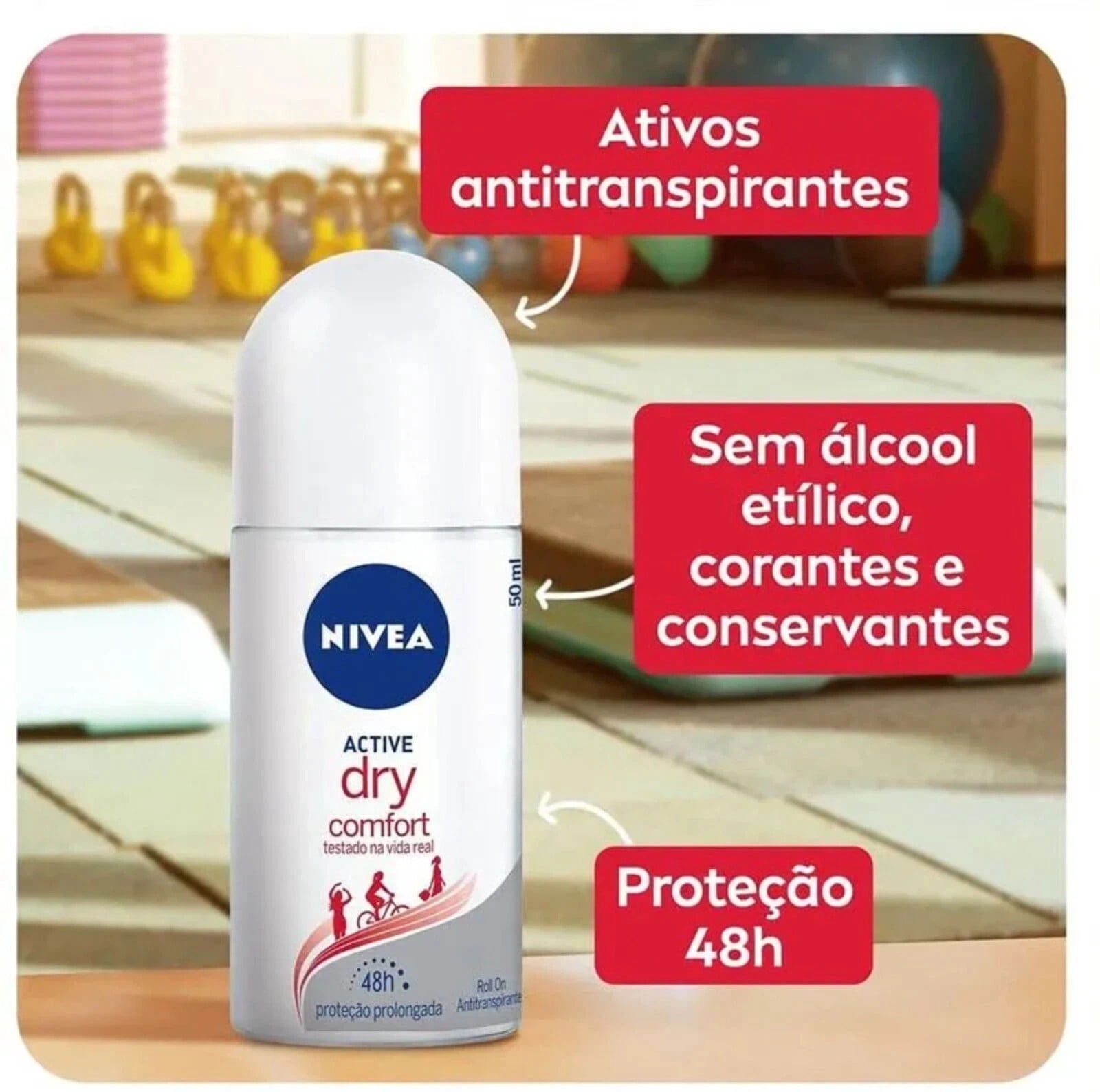 Nivea Dry Comfort Antiperspirant Deodorant Women's Roll-On Alcohol-Free -Travel Size- BULK 12 Pack