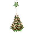 thumbnail image 2 of 3D Wooden Snowflake Christmas Decorations | Layered Red Green Brown Holiday Hanging Decor | Adjustable Rope for Tree Decoration | Snowflake Pattern Pendant(Green), 2 of 4