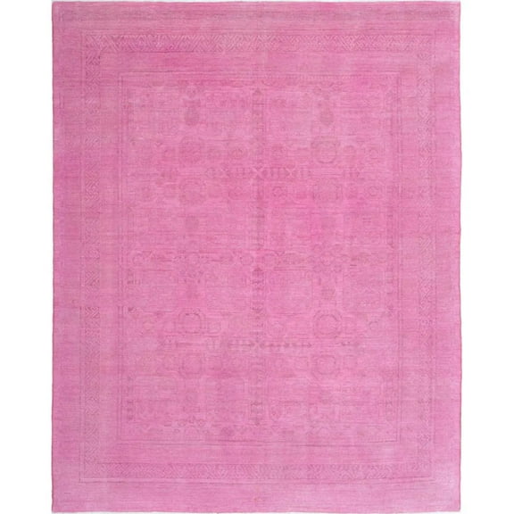 Hand Knotted Overdye Wool Rug - 7'9'' x 9'10''