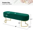 thumbnail image 7 of Velvet Upholstered Entryway Bench Bed Foot Stool with Horseshoe-shaped Metal Base Bedroom Green, 7 of 7