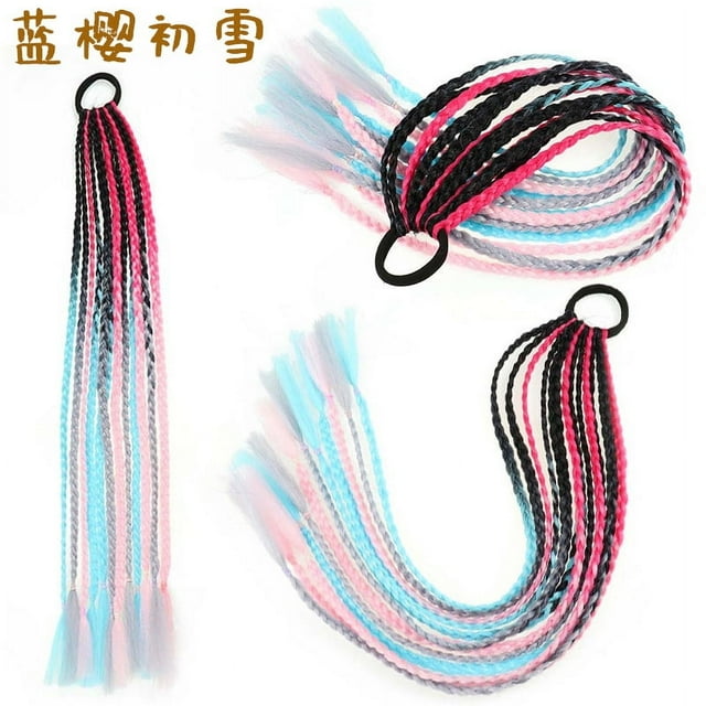 Nvzi-c 2 Pcs Perruques Queue de Cheval Sale pour Bande de Queue de Cheval Tressée Extensions de Cheveux Colorées pour Perruque de Postiche avec Bandes Perruques Dreadlock Perruque Colorée Perruques Colorées Fil Haute Température