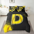 thumbnail image 2 of Manfei Baseball Print Bedding Comforter Set 7pcs for Boys Girls, Sport Monogrammed King Bedding Sets, Personalized Letter D Bed Sheets, Luxury Bedroom Decor, 2 of 8