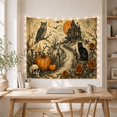 thumbnail image 5 of Cats Hand Drawn with Textured Parchment Story Mansion, Playful Gothic for Cat Lovers, Cat Wall Art, Halloween Gift, Tapestry Wall Hanging for Bedroom, Living Room and Dorm, 5 of 7