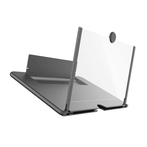 Bearachild Lupa de pantalla de teléfono móvil 3D de 10/12 pulgadas, soporte de amplificador de vídeo HD con lupa de juego, soporte de escritorio plegable Teléfono y Comunicación Negro 10 Zoll