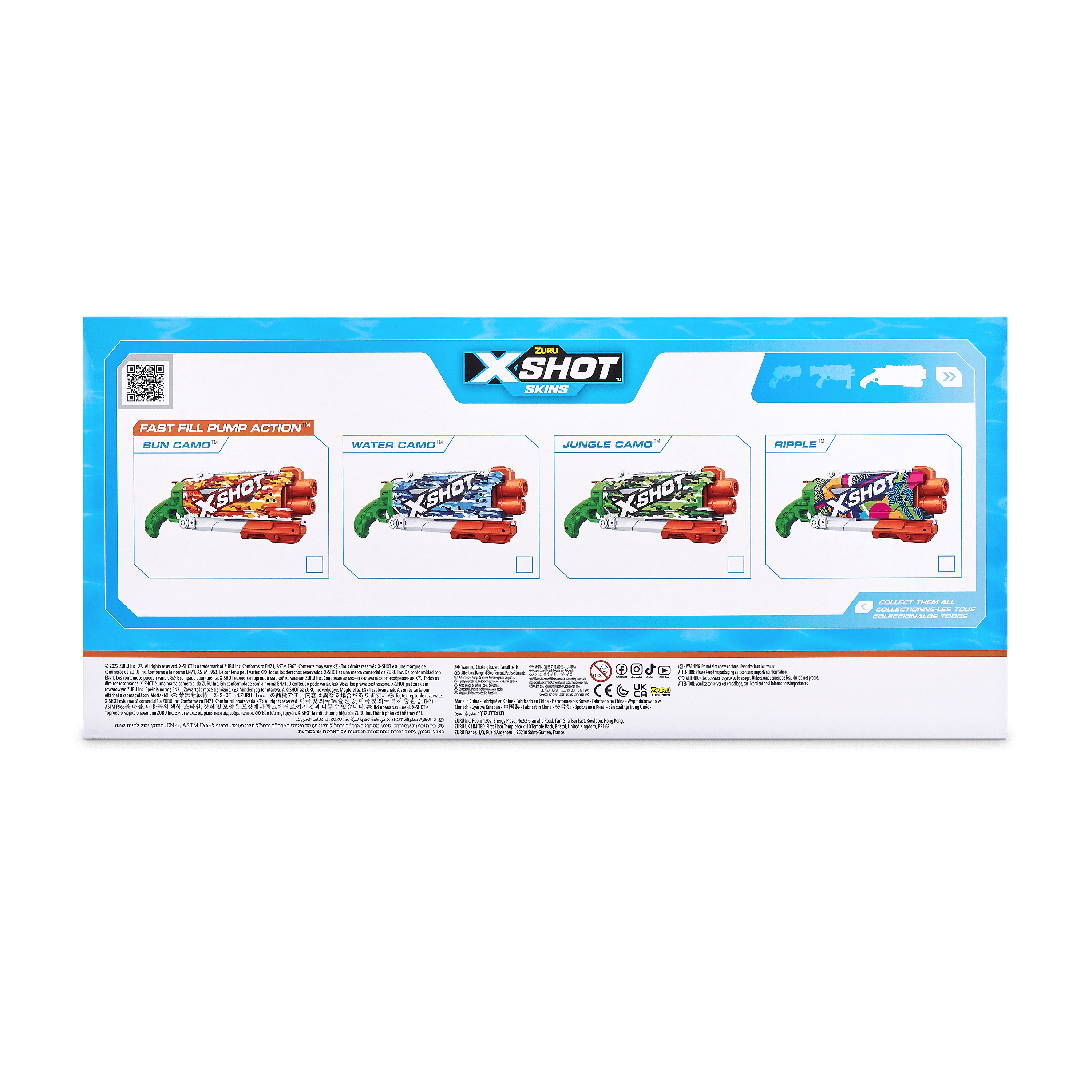 XSHOT Water Fast-Fill Skins Pump Action Water Blaster by ZURU,Outdoor Summer Toy, for Kids, Teens & Adults Ages 5+