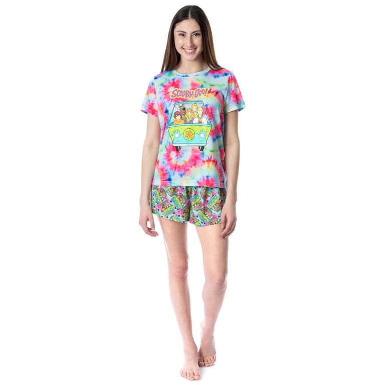 Scooby Doo Womens Mystery Machine Tie Dye Sleep Pajama Set Short XX Large