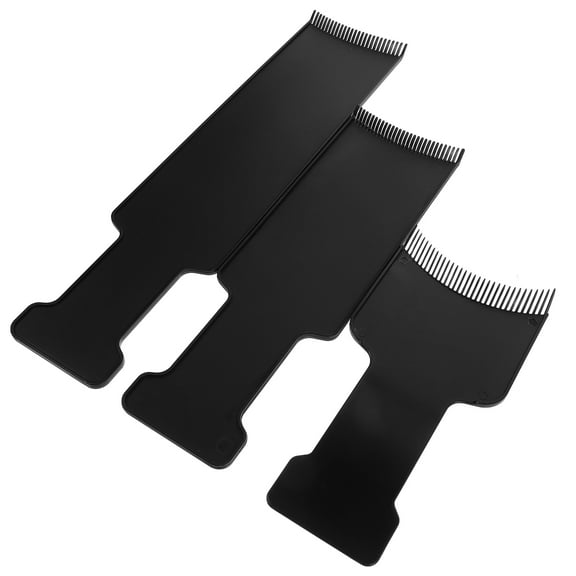 HEMOTON 3PCS Double Sided Balayage Highlighting Board for Hair Dye and Coloring with Flat Tops Comb Paddle Set for Salon Use