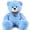 Blue-teddy, variant on MorisMos 39in Soft Gray Teddy Bear Stuffed Animal, Curly Bear Plush Toy with Classic Plaid Bow
