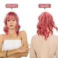 thumbnail image 3 of Houderco Peluca Bob Rosa Con Ondas Y Flequillo Para Mujer Ideal Para Cosplay Y Celebraciones, 3 of 6