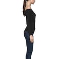thumbnail image 4 of Junior's Long Sleeves Blouse Off Shoulder Top Sexy Slim Fit Cold Shoulder Shirt Top S-2XL Black/White/Wine Red, 4 of 5