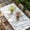 Grey, light blue, variant on Navy Blue Grey Botanical Table Cloths for 8 Foot Rectangle Tables, Spring Floral Summer Farmhouse Patio Waterproof Elastic Fitted Tablecloths, Washable Rectangular Table Cover for Camping